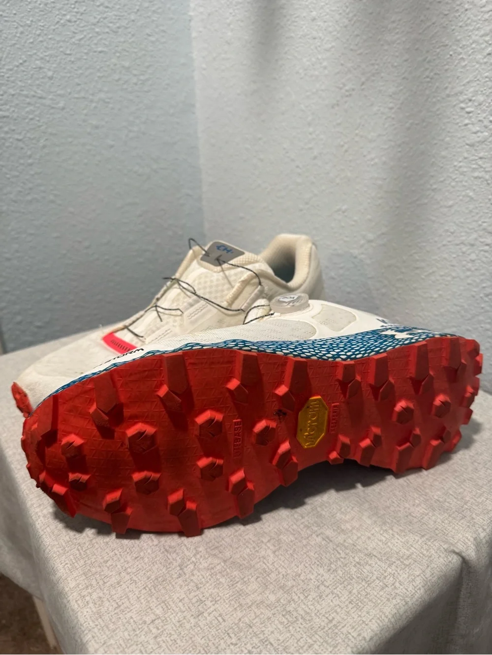 Under Armour HOVR White Blue Orange Running Shoes Quick Lace